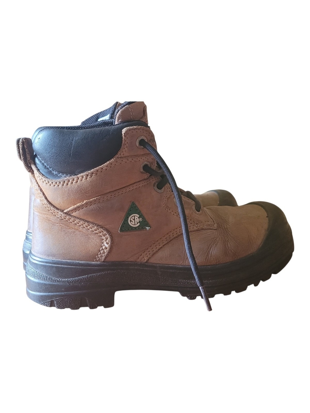 Women's Brown Lace Up Steel-toe Work Boots